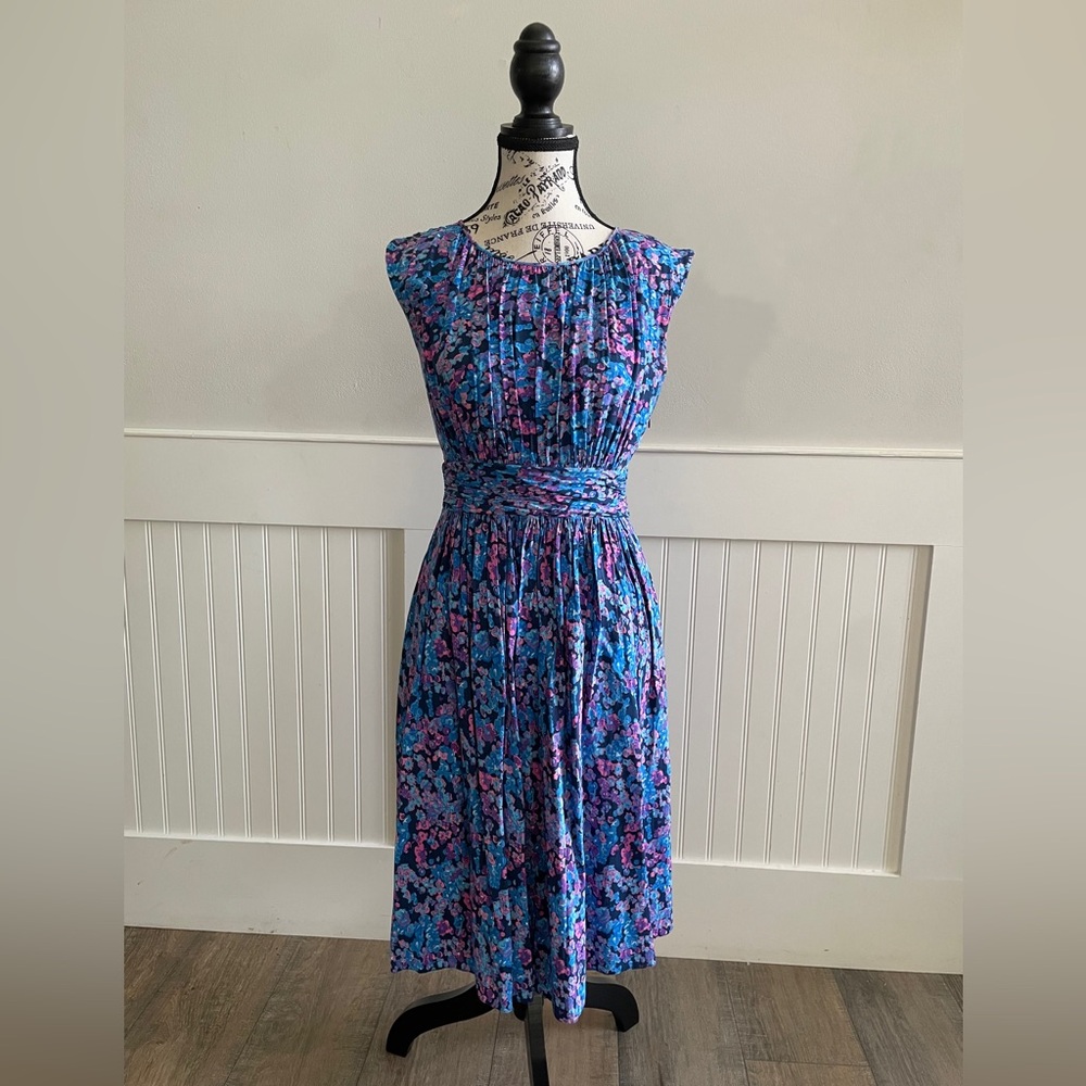 Floral Blue and Pink Women's Dress